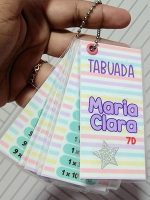 Chaveiro tabuada candy color