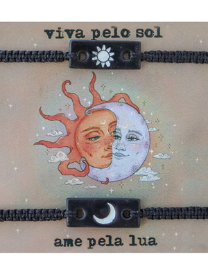 Pulseira casal sol e lua