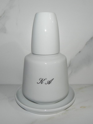 Moringa copo prato porcelana branca personalizada iniciais