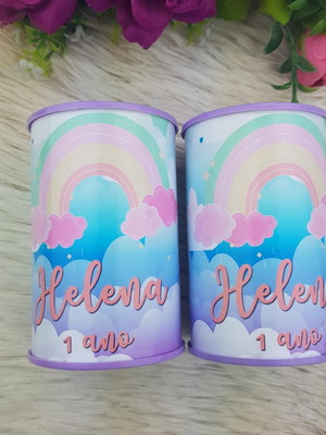 Cofrinho personalizado - arco íris