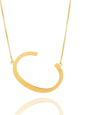 Colar letra do nome personalizado ouro 18 k