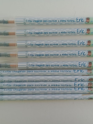Kit lápis com caneta personalizada ursinho aviador