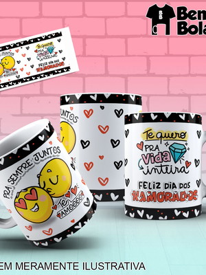 Caneca pra sempre juntos te amo te quero pra vida inteira
