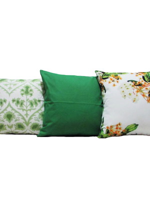 Capas almofadas 40 x 40 estampadas verde conjunto 3 peças