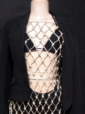 Vestido macramê com brilho veste p/m