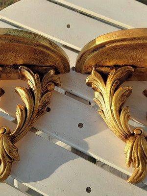 Peanha dourada / oratório vintage suporte de parede