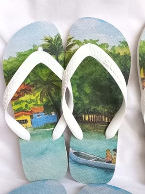 Havaianas top branco personalizadas na sola p/ casamento