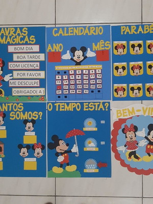 Kit com 6 painéis para sala de aula