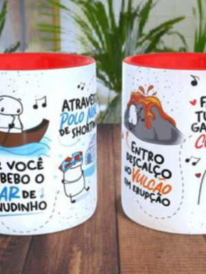 Caneca flork canudinho + bombons