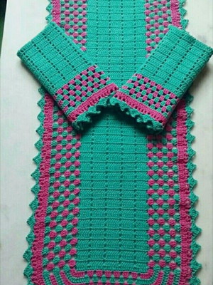 Kit de passadeiras em crochê 3 peças