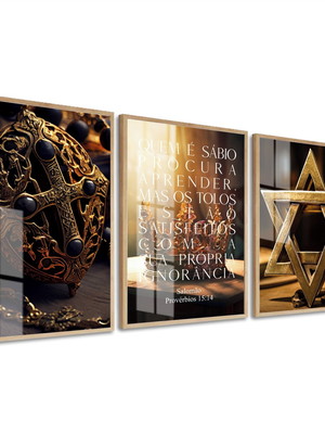 Quadro decorativo provérbios frases para sala hall com vidro