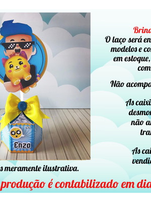 Centro de mesa com laço no tema pk xd