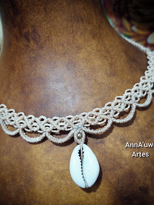 Colar choker macramê gargantilha de buzios