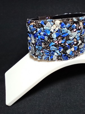 Pulseira lápis lazuli - energia espiritual - fecho magnético