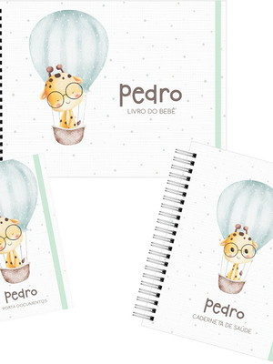 Livro do bebê,caderneta de vacina ,porta documentos girafa