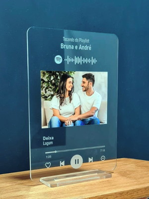 Quadro romantico decorativo spotify - com foto adesivada