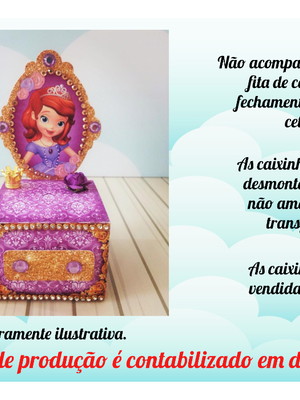 Caixa cubo personalizada no tema princesa sophia