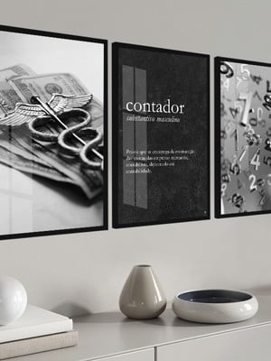 Quadros decorativos escritório contabilidade moldura e vidro