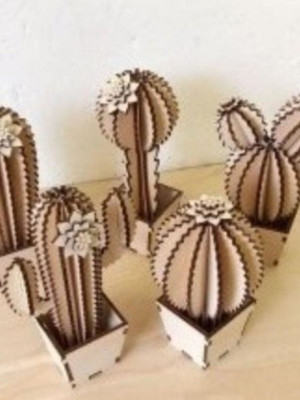 Jogo de cactos em mdf