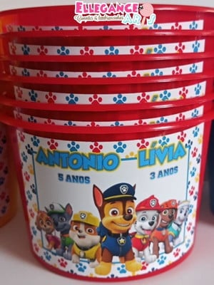 Baldinho de pipoca patrulha canina