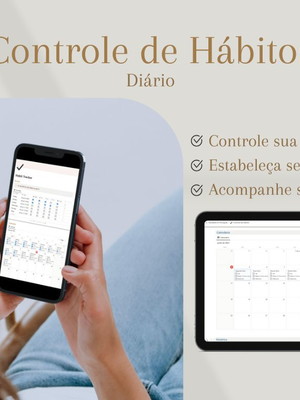 Controle de hábitos | planner, template notion, digital