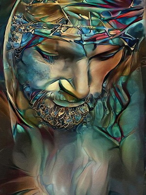 Tela para quadro 80x120 - jesus cristo coroa espinho arte