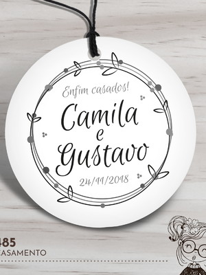 Tag redonda casamento - 00485