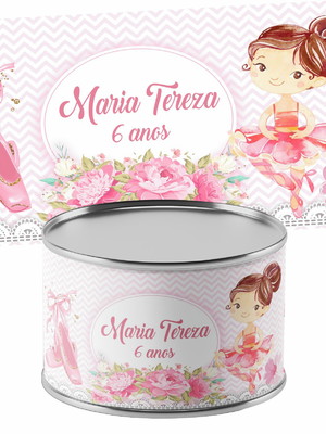 Rótulo bailarina para tubolata 10x10 personalizado