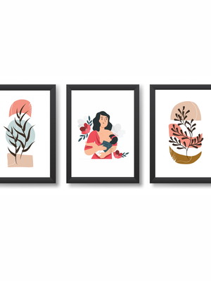 Quadros decorativos amamentação pediatria medicina 20x30cm
