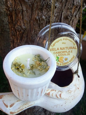 Vela natural/personalizada/vegan/terapêutica 50g alegria