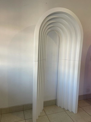 Locação painel arco 3d desmontável branco