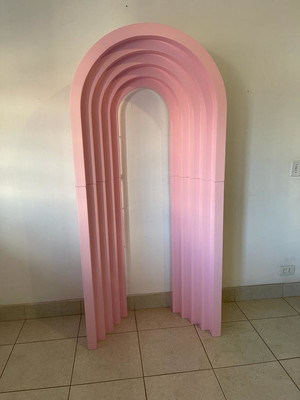 Locação painel arco 3d desmontável rosa