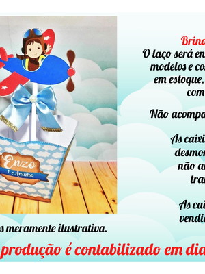 Centro de mesa com laço no tema aviador
