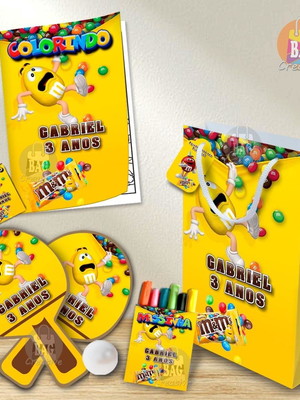 Kit completo sacolinha personaliza m&m