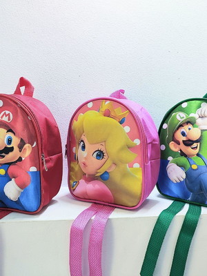 Mochila personalizada super mario bros e princesa peach