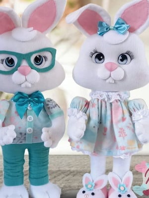 Casal coelhinhos da páscoa