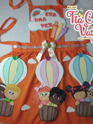 Avental personalizado professores era uma vez - laranja