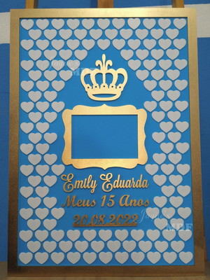 Quadro de assinaturas coroa 150 corações