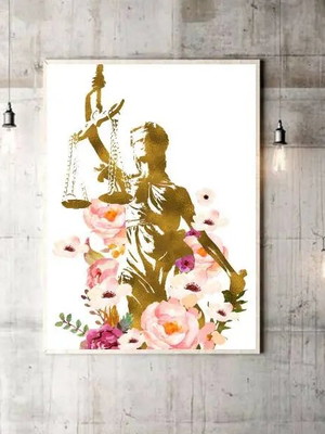 Quadro deusa da justiça estilo aquarela (a3- com vidro)