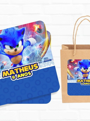 Adesivo para sacola do sonic