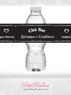 Rótulo garrafa de água - chá bar