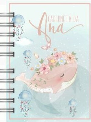 Caderneta de vacina baleia aquarela ( capa dura )