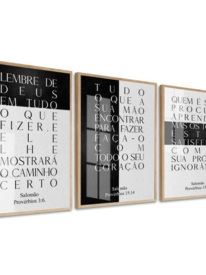Quadro decorativo deus religião frases provérbios com vidro