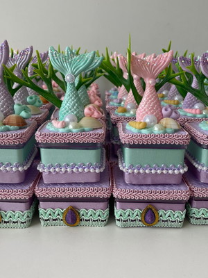 5 caixas duplas sereia biscuit