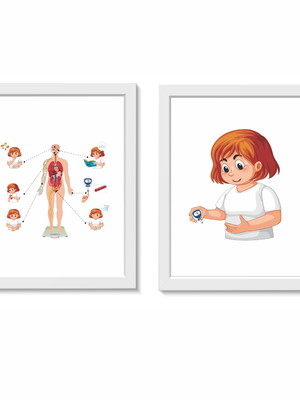 Quadros decorativos diabetes endocrinologia 30x40cm