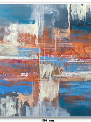 Tela abstrata em tinta óleo 1,54 m x 0,80 m (somente a tela)