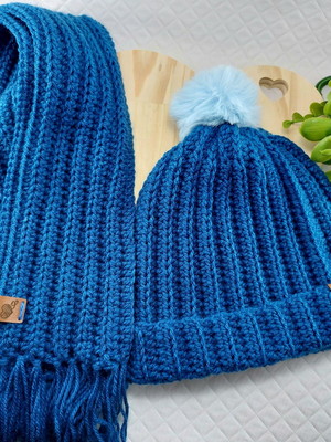 Conjunto touca + cachecol feminino adulto