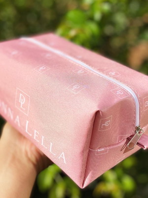 Nécessaire rosa personalizada com logo - brinde de luxo