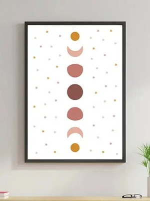 Quadro sequência de luas boho (a3- com vidro)