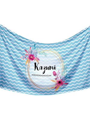 Pareô saída de praia personalizada nome flor circulo onda